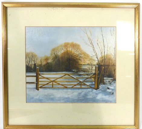 Anne Chasey (20th century), 'Winter Snows', signed, oil on artists' board, 24 x 29 cm,