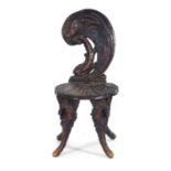 An early 20th century Venetian carved beech 'Grotto' hall chair CONDITION REPORT: