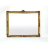 A 19th century giltwood wall mirror of rectangular form,