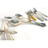 A selection of American silver plated flatware and other cutlery of varying styles and designs