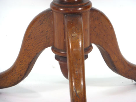 A Victorian walnut work table of trumpet form on a tripod base CONDITION REPORT: Top - Image 2 of 3