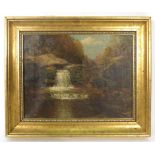 Bayard Henry Tyler (American, 1855-1931), A study of a waterfall, signed, oil on canvas, 29.5 x 39.