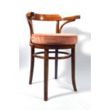 A pair of Thonet formed beech cafe chairs