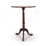 An 18th century walnut and mahogany occasional table on a tripod base, w.