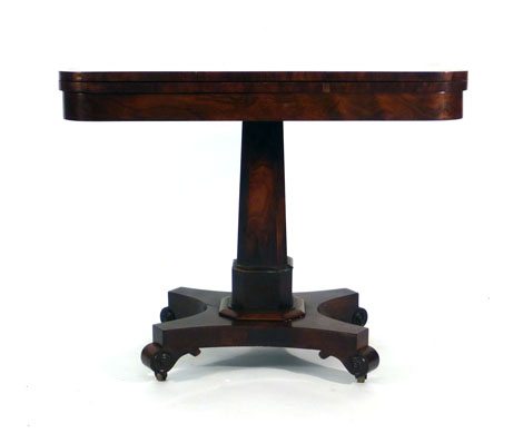 A William IV rosewood and crossbanded card table on a turned column, - Image 2 of 3