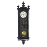 A late 19th century Vienna-type Regulator wall clock,