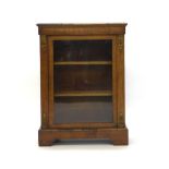 A Victorian walnut, inlaid and gilt metal mounted pier cabinet,