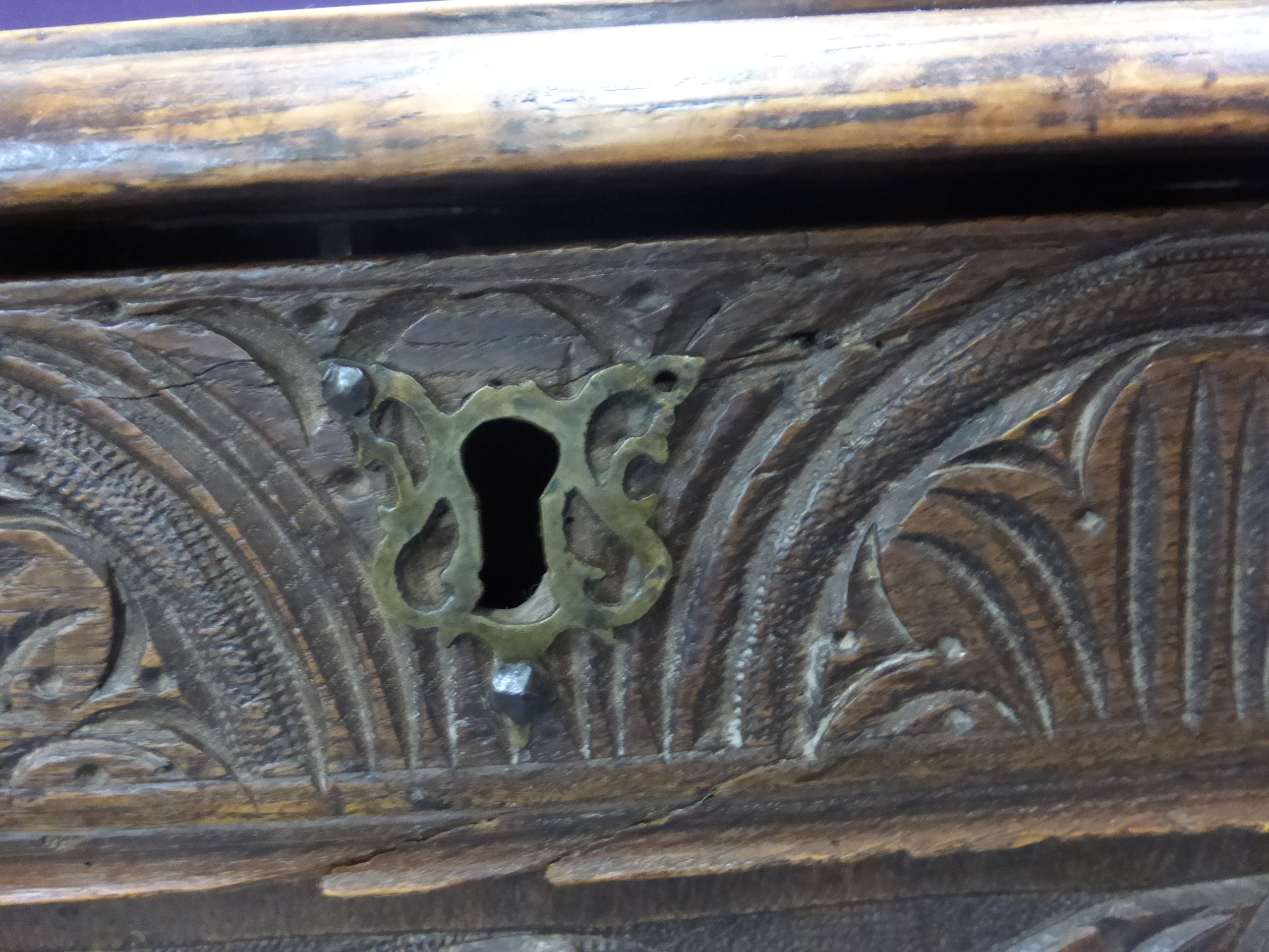 An 18th century and later oak coffer, - Image 13 of 15