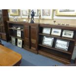 A Victorian open and break-front mahogany bookcase,