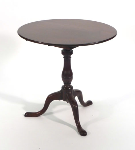 A George III mahogany supper table, the circular top on a birdcage mechanism, - Image 2 of 2