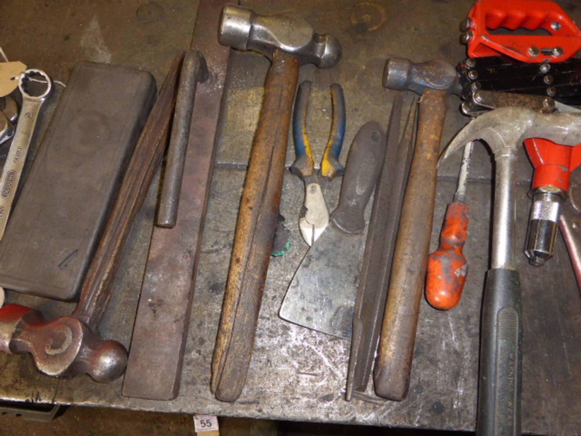 Selection of hand tools, rivet guns, hammers, spanners, etc. - Image 3 of 4