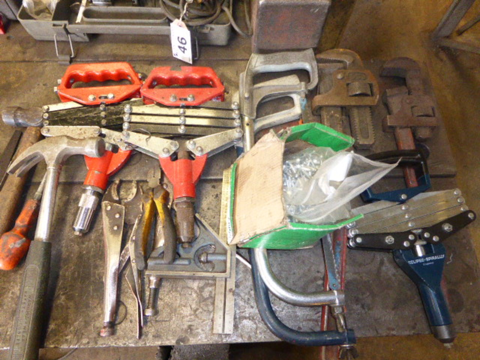 Selection of hand tools, rivet guns, hammers, spanners, etc. - Image 4 of 4