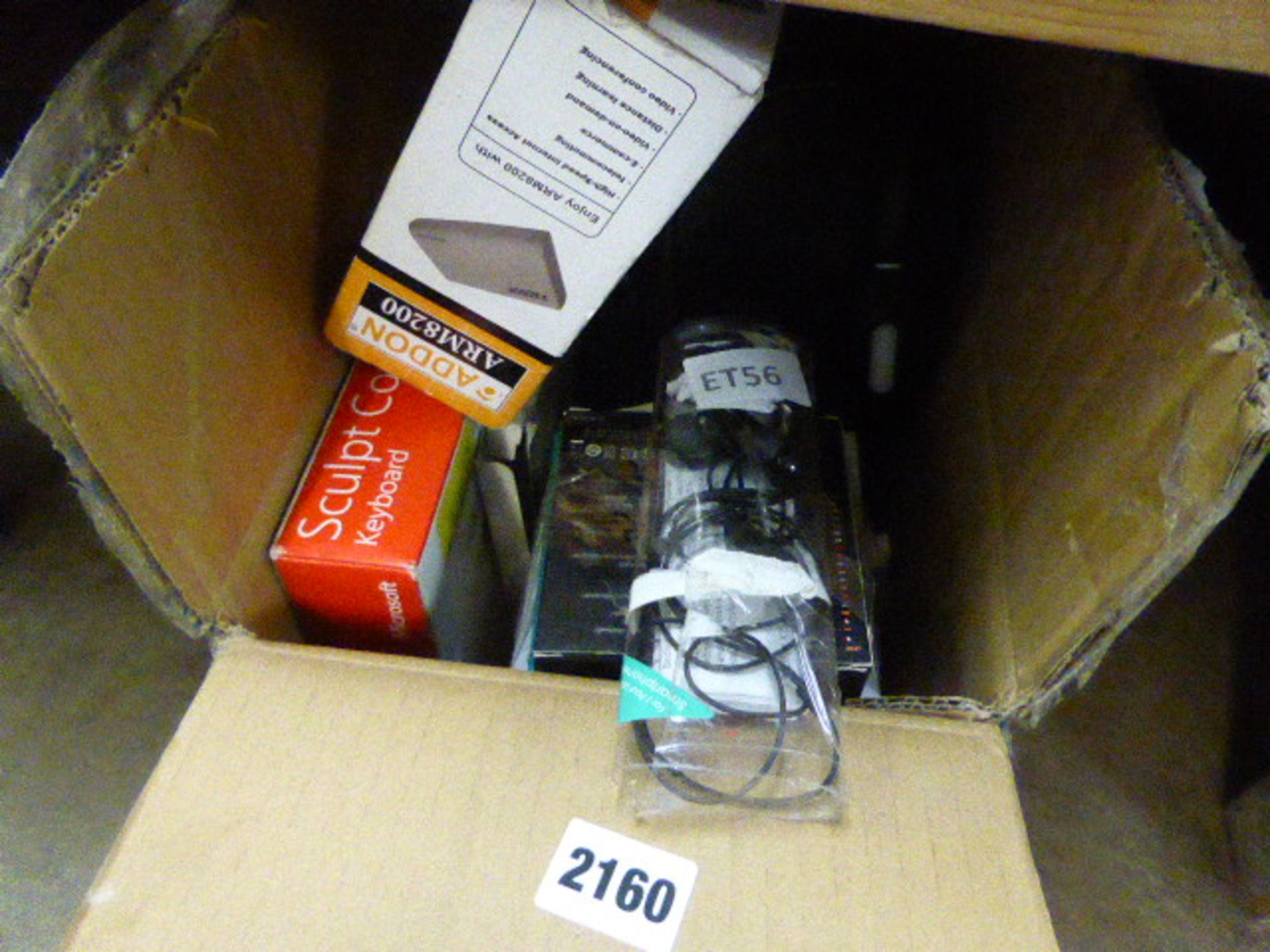 Box containing misc. electronic items