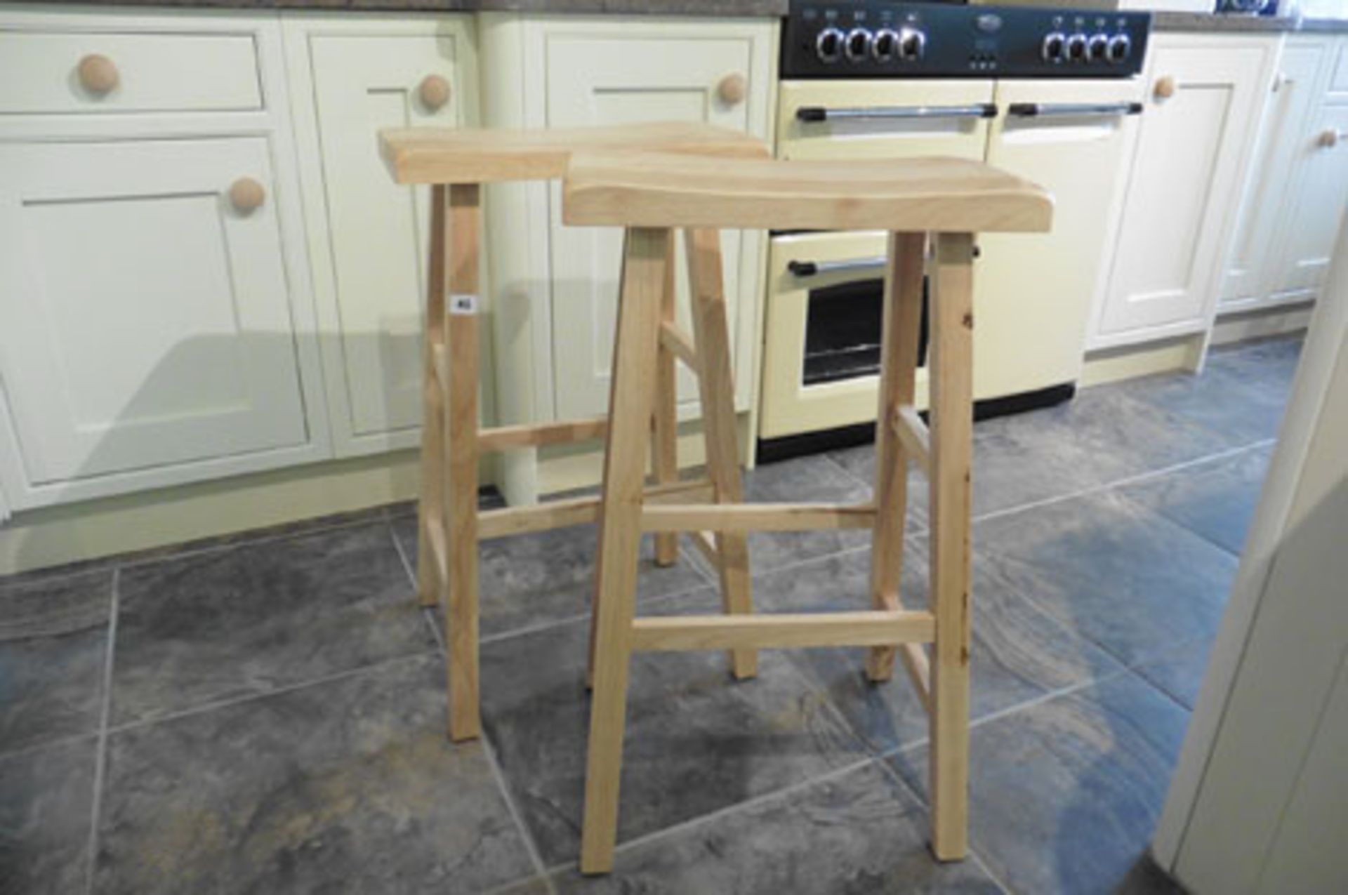 Pair of wooden kitchen stools