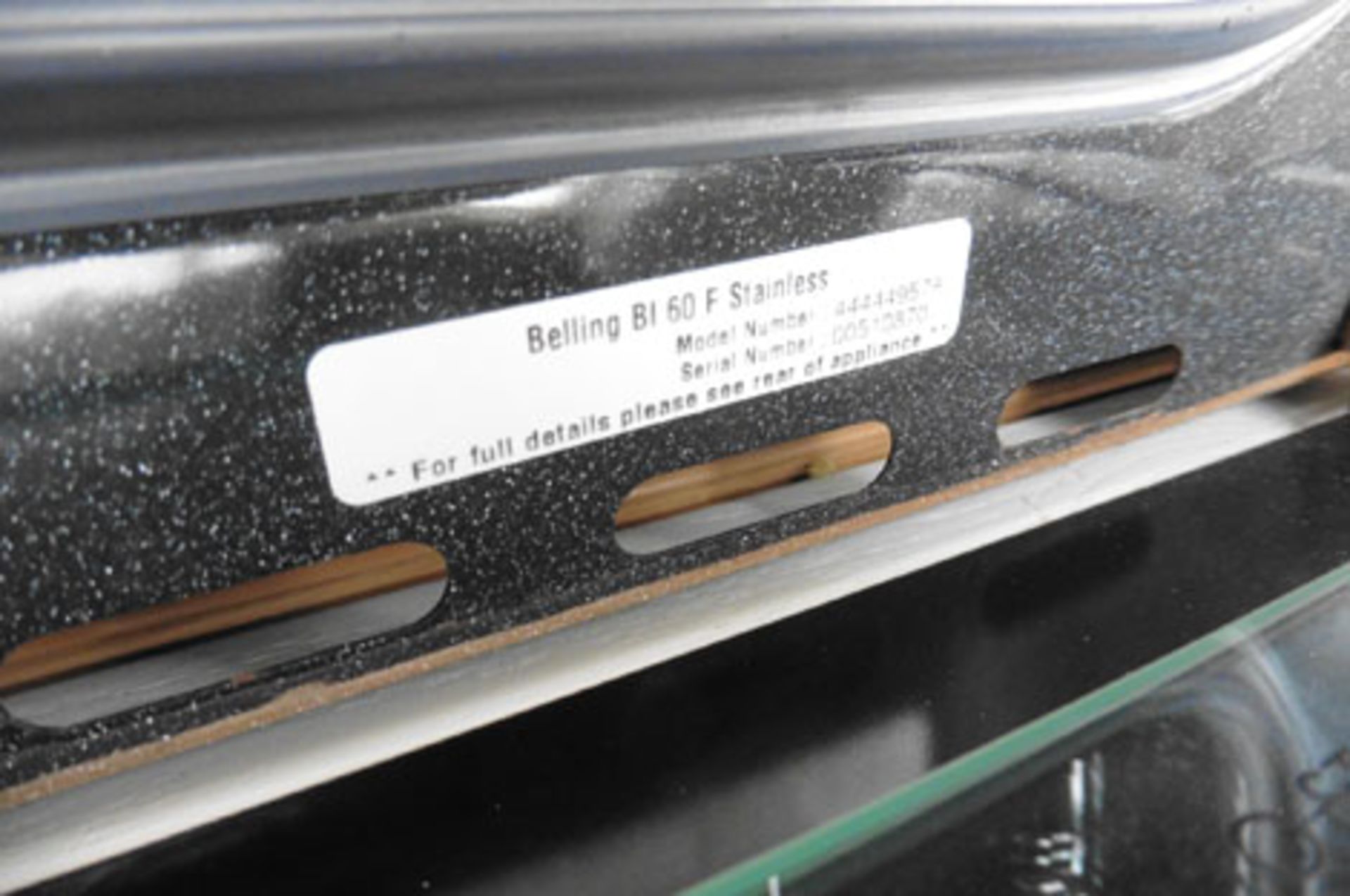 Belling stainless steel and black single electric fan assisted oven Model: BL60F Stainless - Image 3 of 3