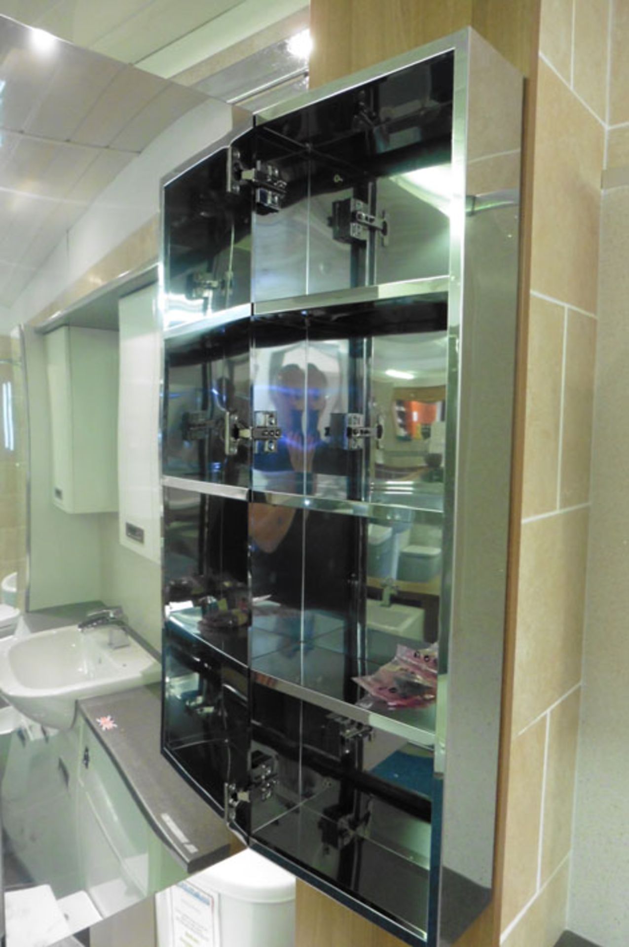 90cm x 30cm stainless steel mirror cabinet - Bild 3 aus 3