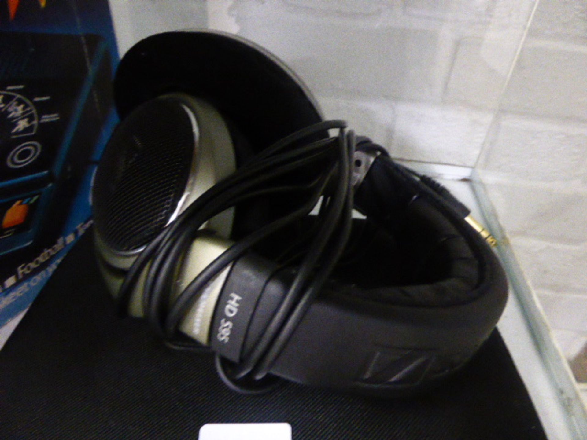 A pair of Sennheiser HD595 headphones