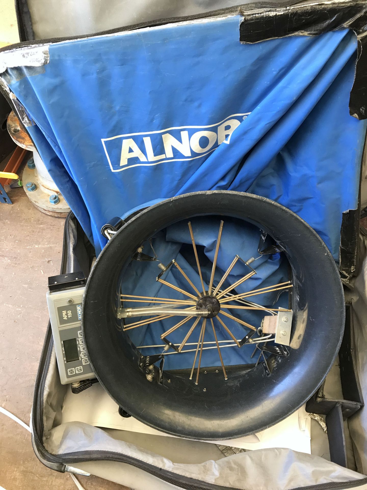 An Alnor APM150 Balometer with case NB. this lot is located at AD Asset Support, 31 Four Lane Ends