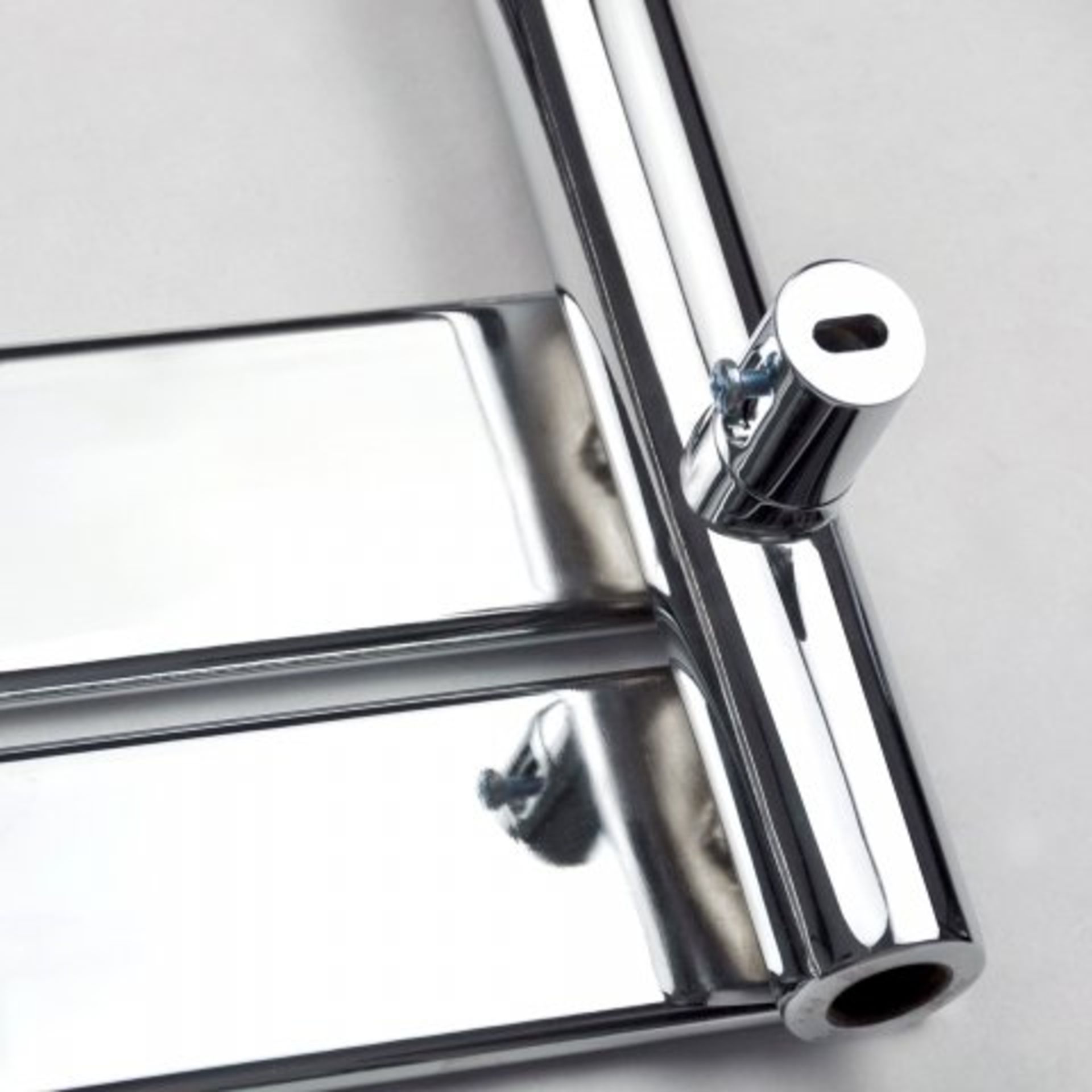 (A536) 1600x450mm Chrome Flat Panel Ladder Towel Radiator - Francis Range. RRP £524.99. Stylishly - Image 3 of 4