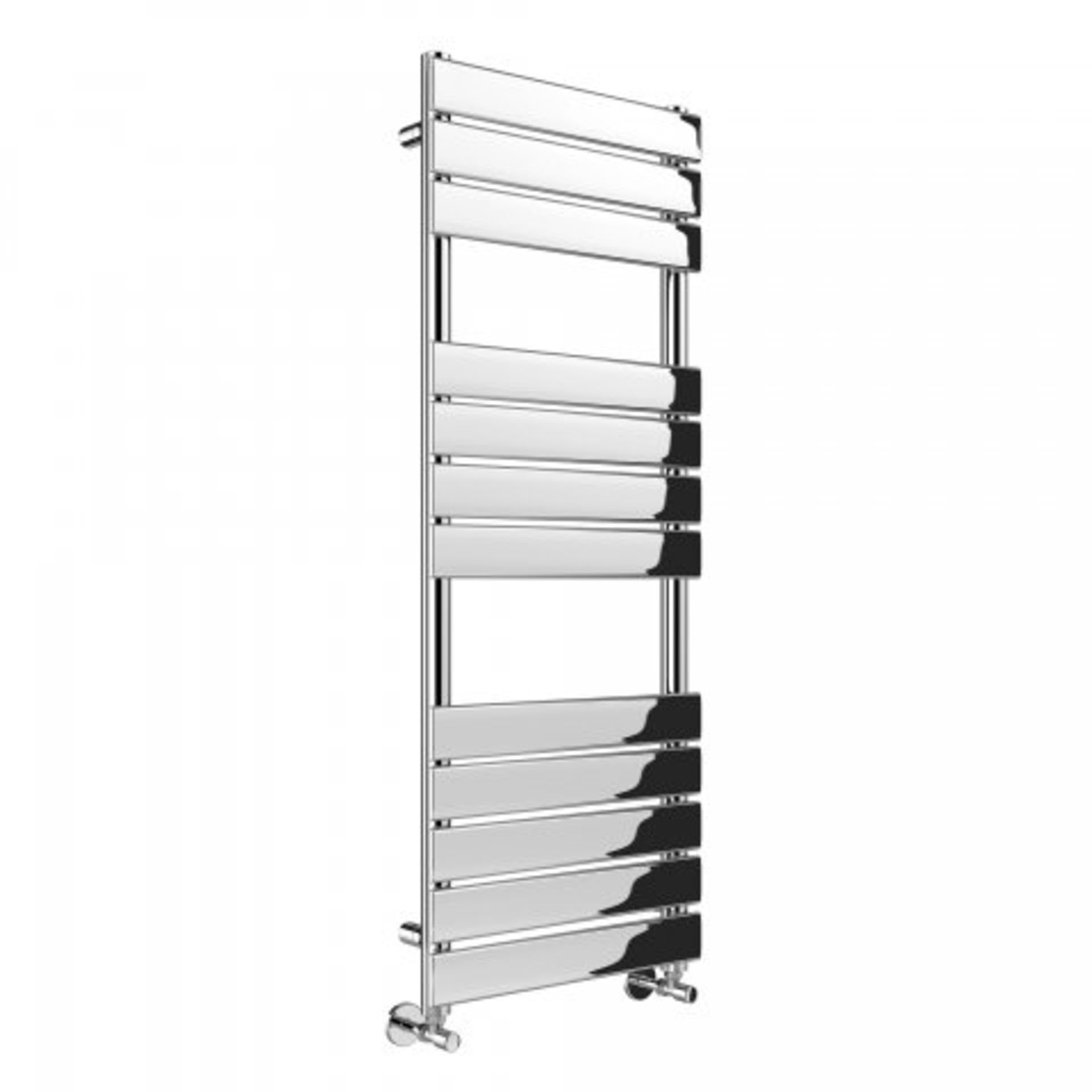 (A536) 1600x450mm Chrome Flat Panel Ladder Towel Radiator - Francis Range. RRP £524.99. Stylishly - Image 2 of 4