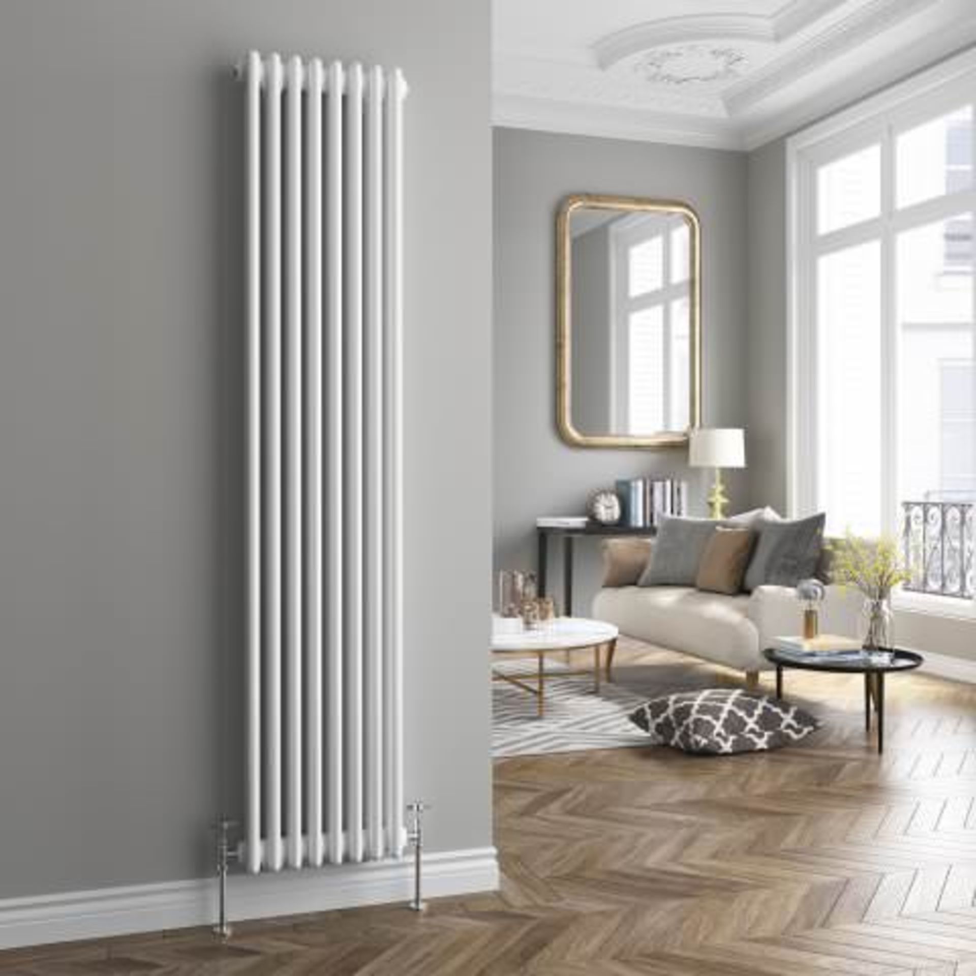 (A504) 1800x380mm White Triple Panel Vertical Colosseum Radiator - Roma Premium. RRP £351.98. - Image 2 of 5