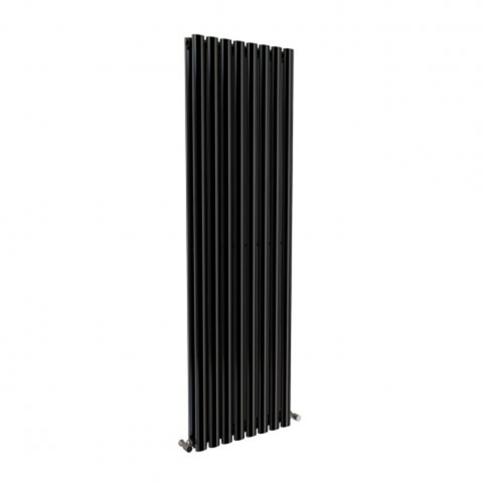 (A534) 1600x480mm Black Double Oval Tube Vertical Radiator - Ember Premium. RRP £351.98. Want to add - Image 2 of 4