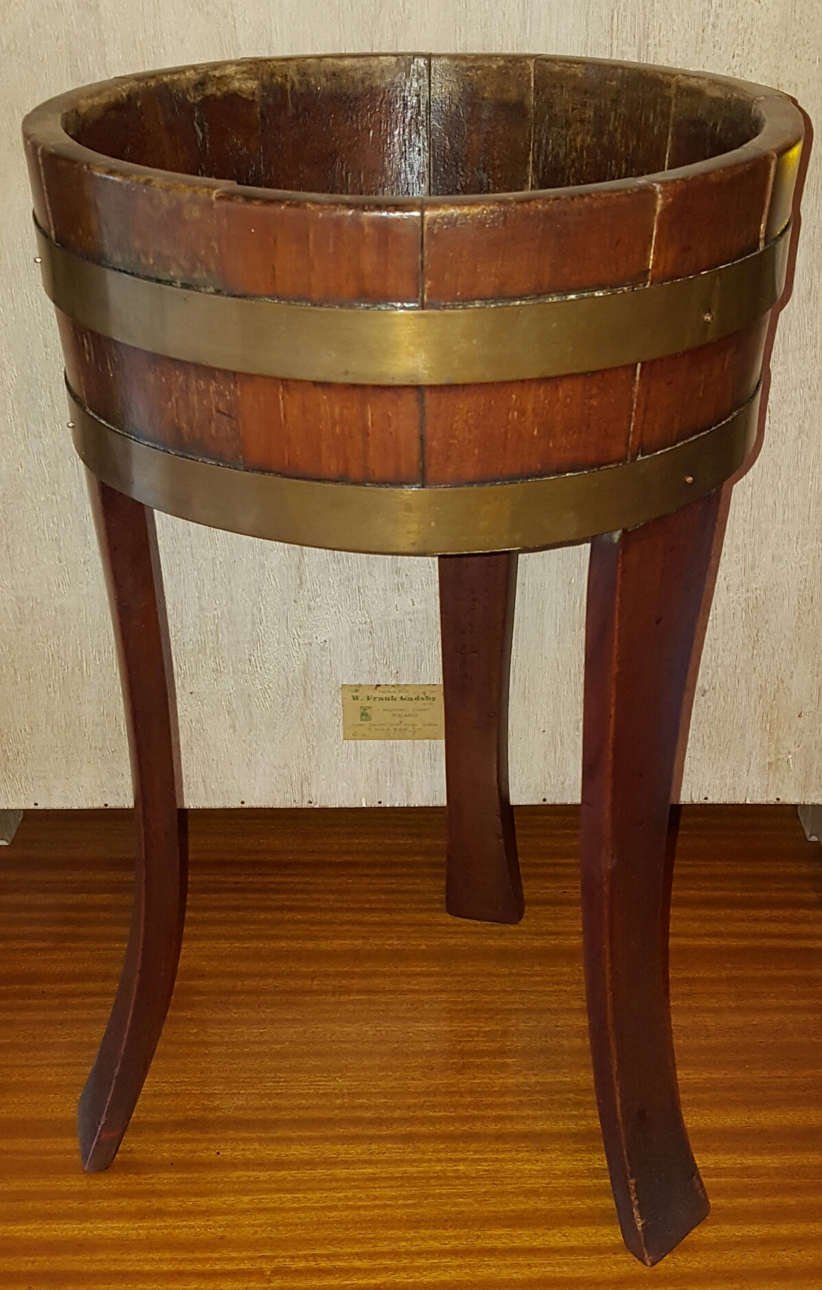 Vintage Wooden Plant Stand or Ice Bucket Stand