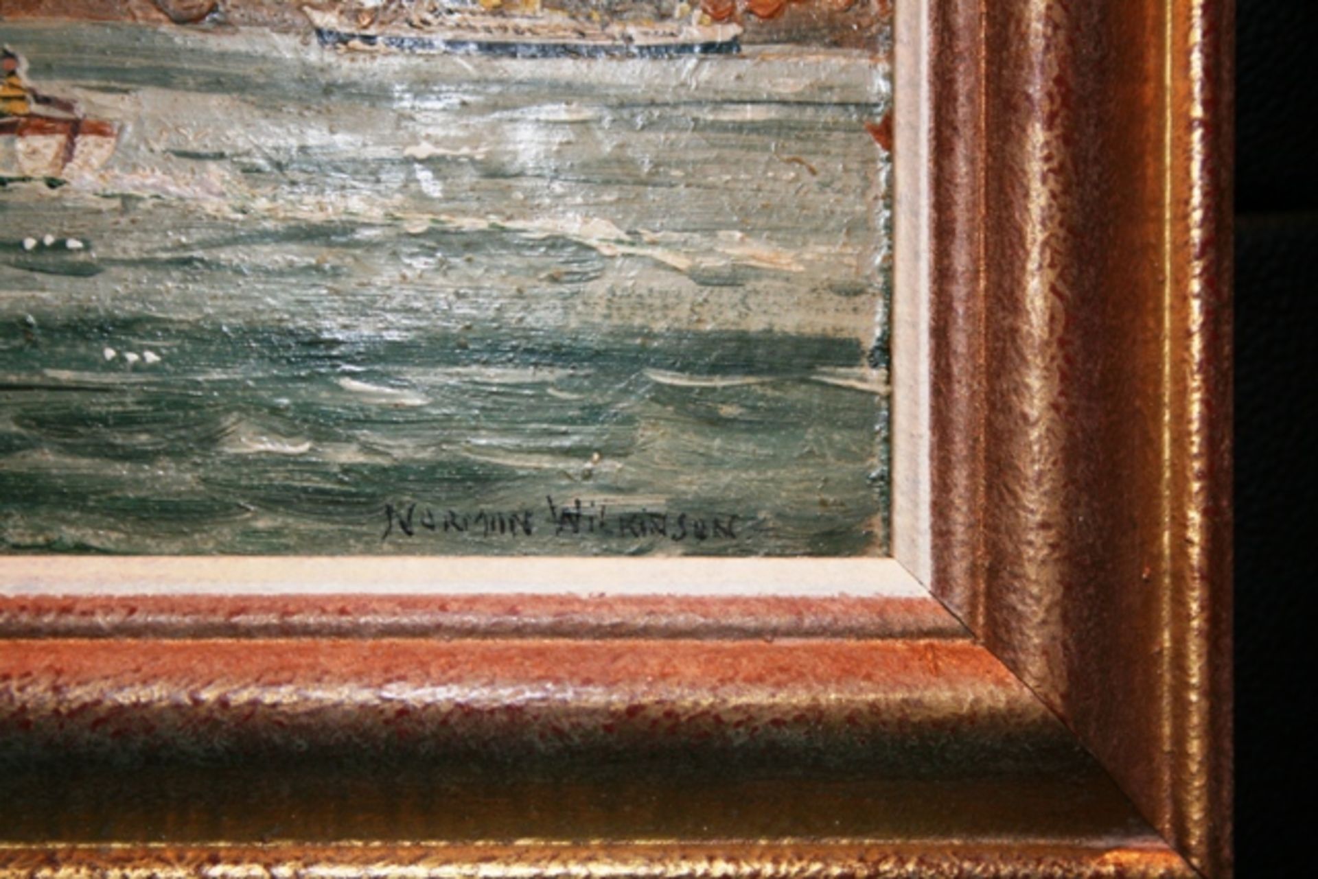 Norman Wilkinson Painting Oil on Board Loch Scene - Image 2 of 2