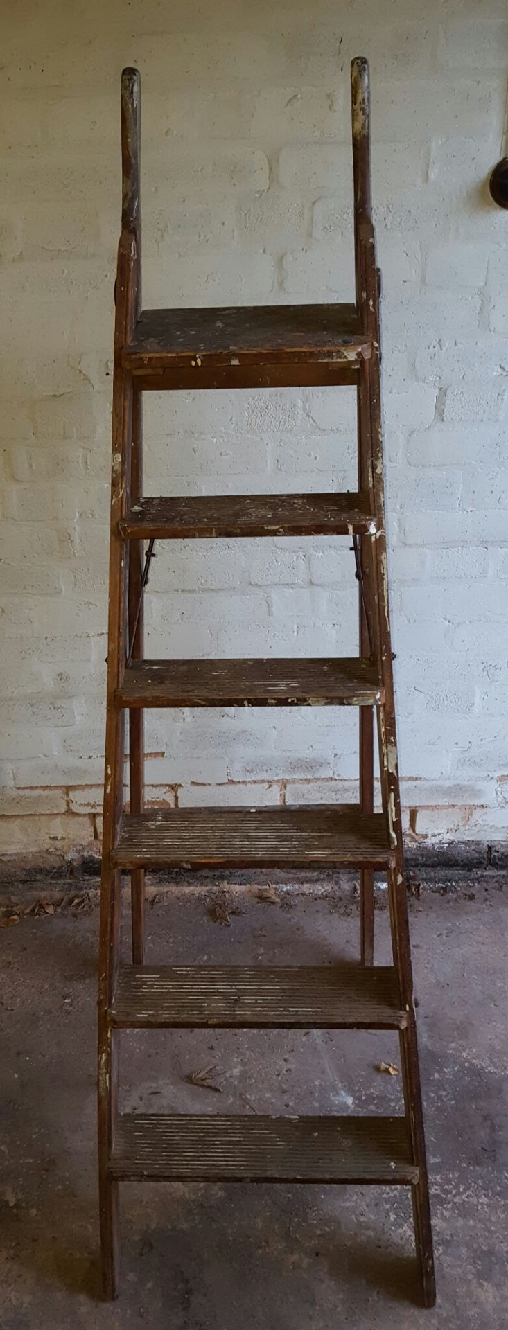 Vintage Wooden Step Ladder 5 Steps