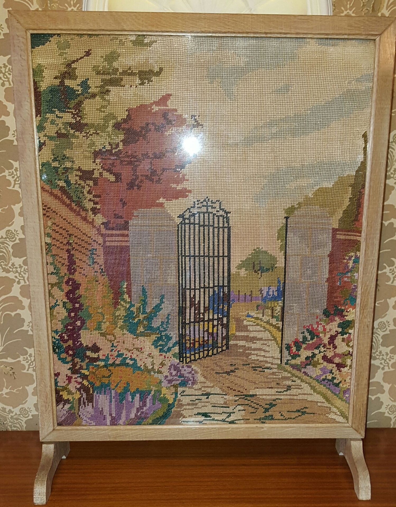 Fire Screen with Tapestry