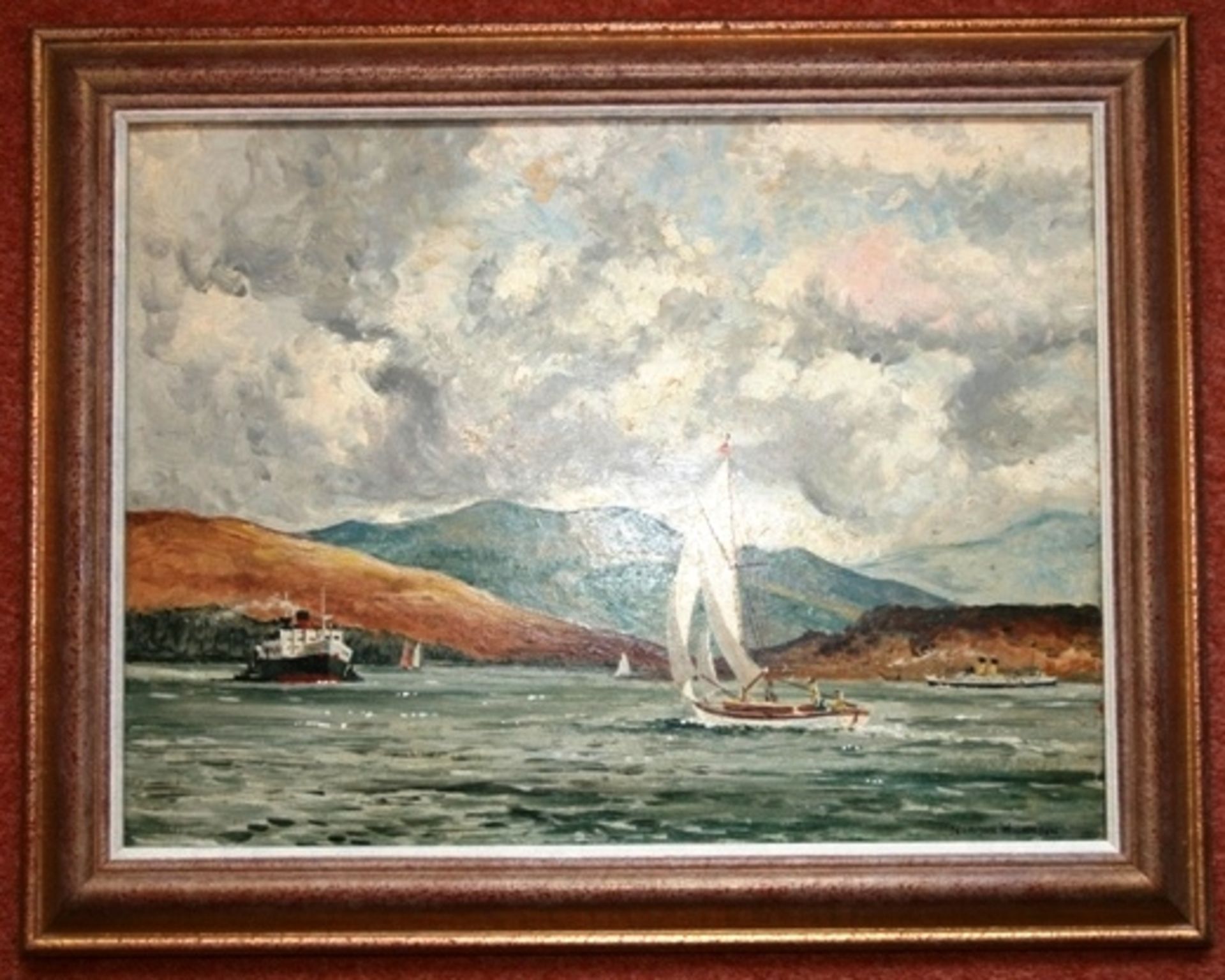 Norman Wilkinson Painting Oil on Board Loch Scene