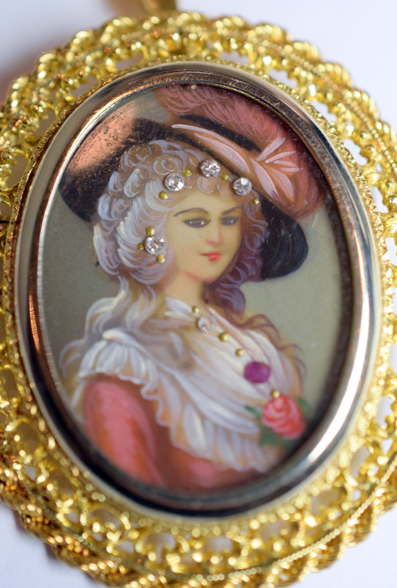 Edwardian 18ct Gold Combination Brooch And Pendant With Painted Miniature Of Lady - Image 2 of 4