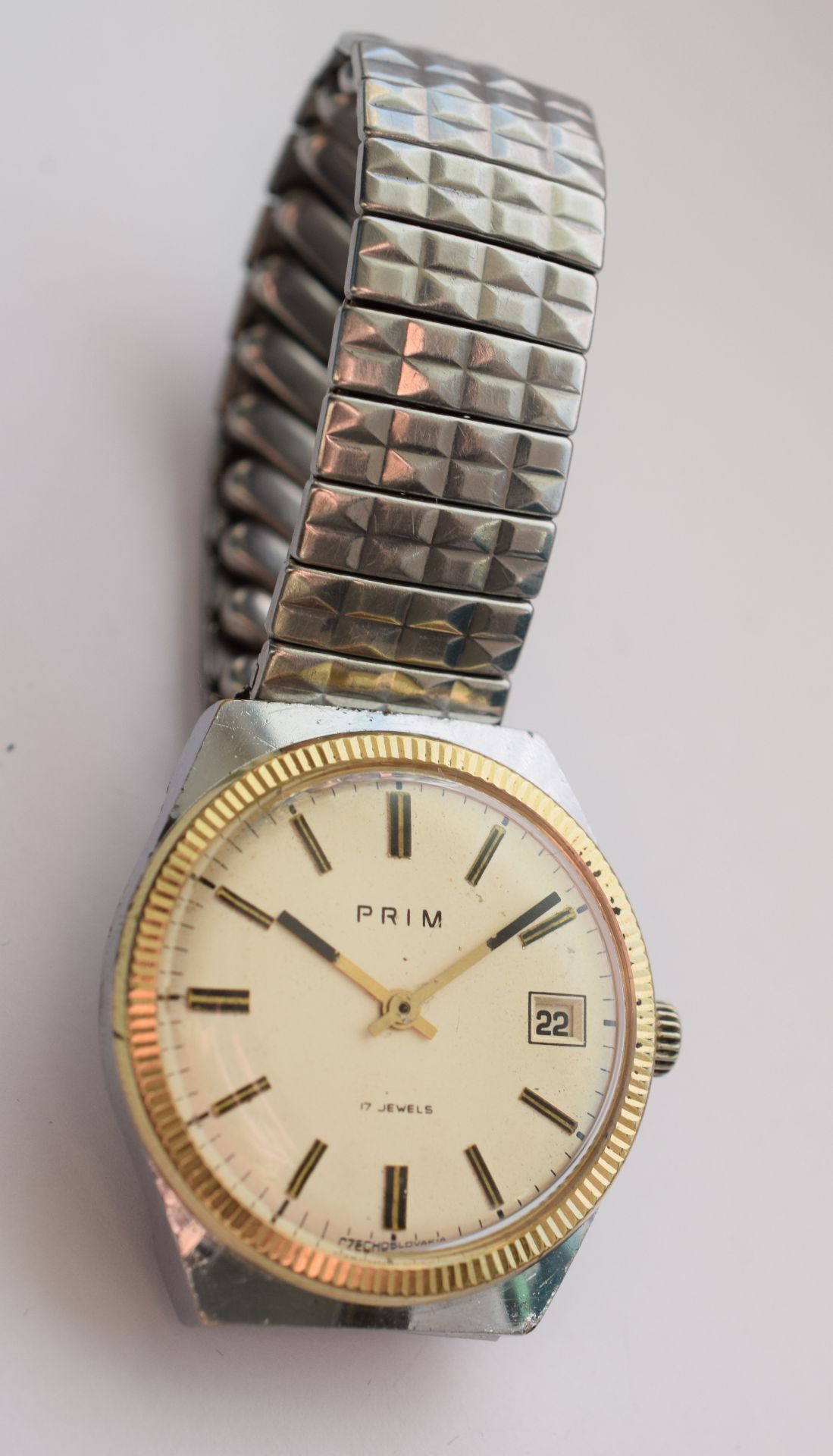 Early Czechoslovakian Prim Watch With Gold Style Bezel £10 START & NO RESERVE!