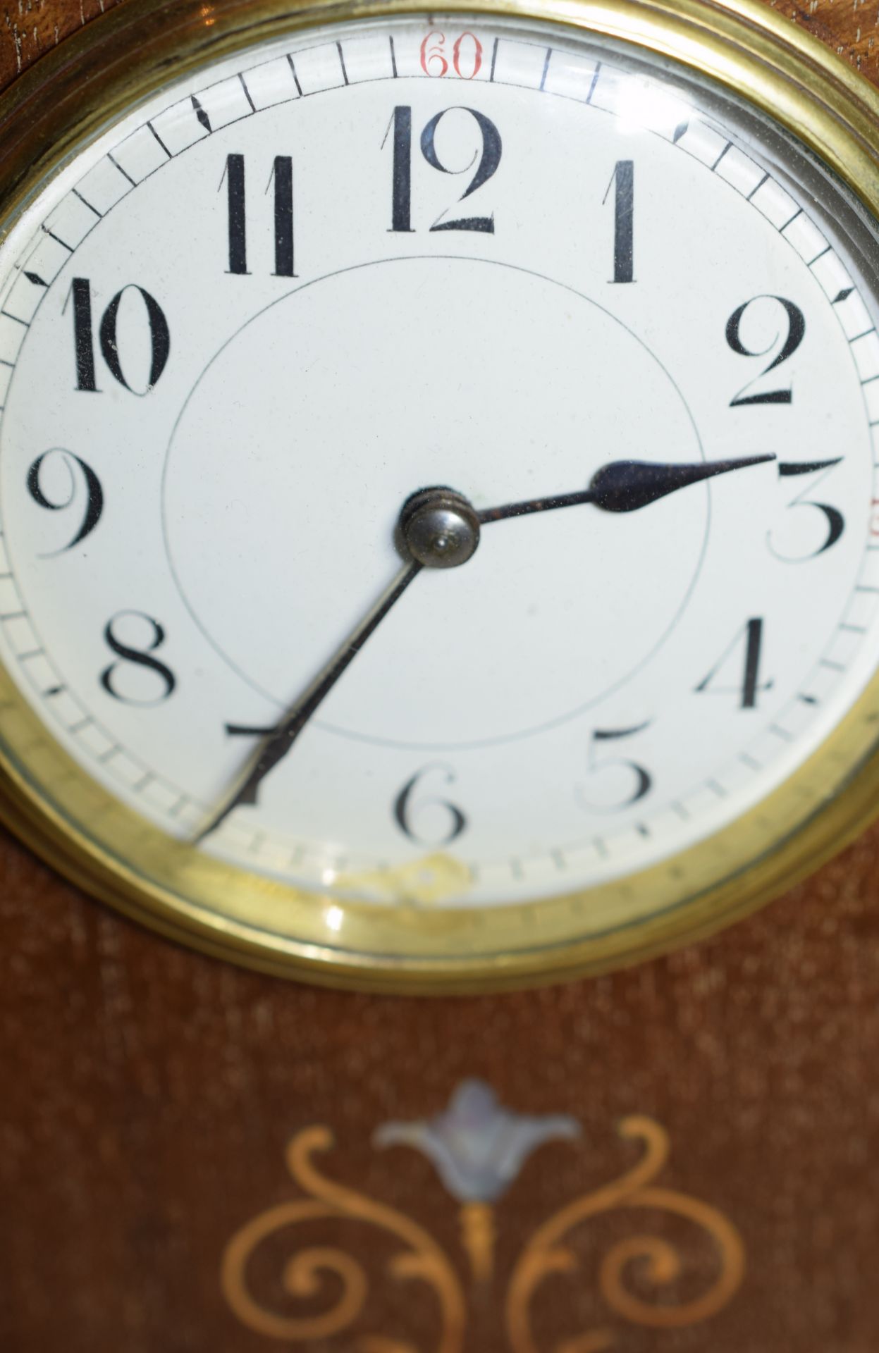 Edwardian French Boudoir Clock In Trefoil Shape Mahogany Case - Image 3 of 5