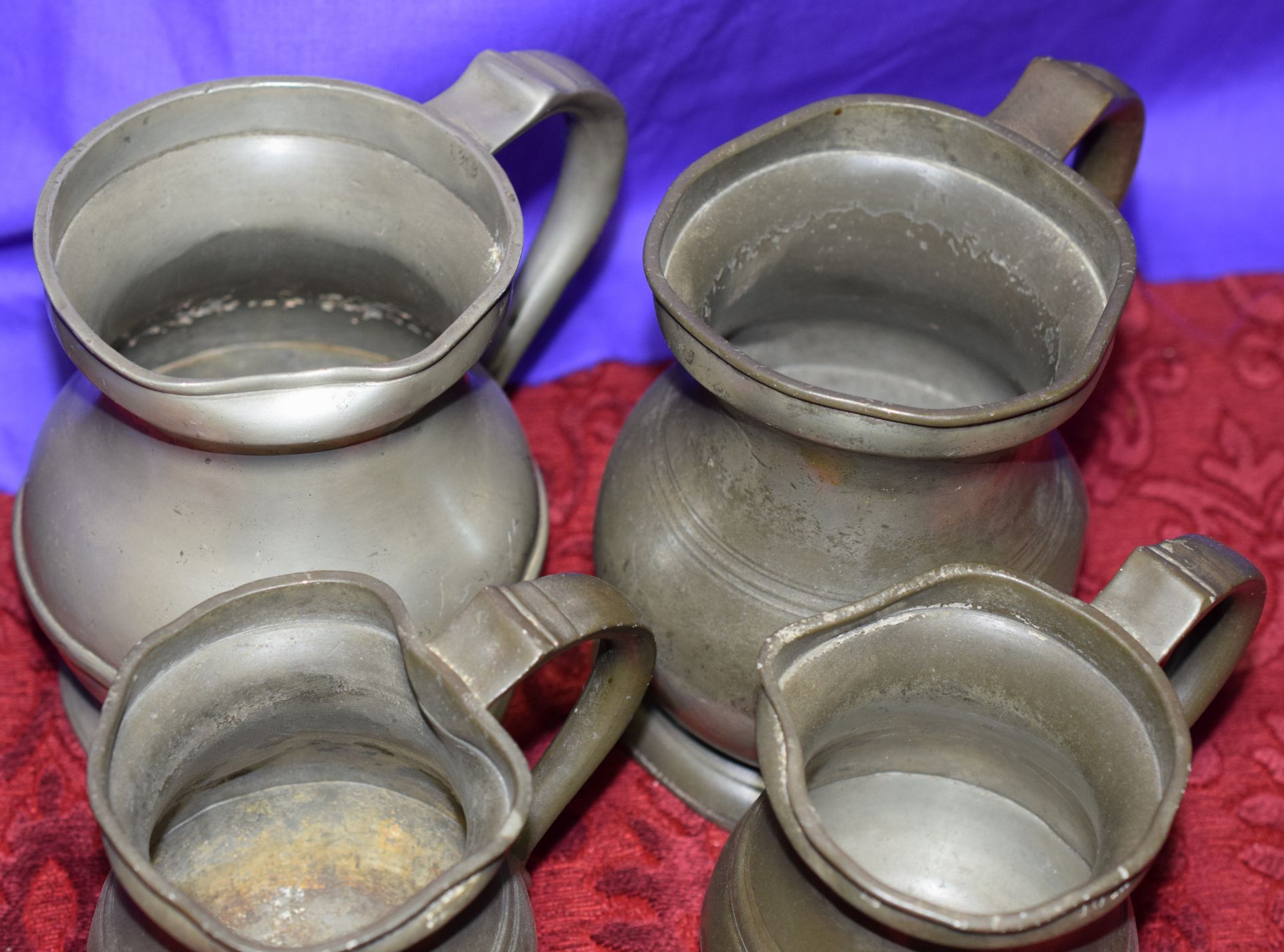 Set Of Victorian Pewter Ale Tankards Quart Size ***RESERVE LOWERED*** - Image 2 of 4