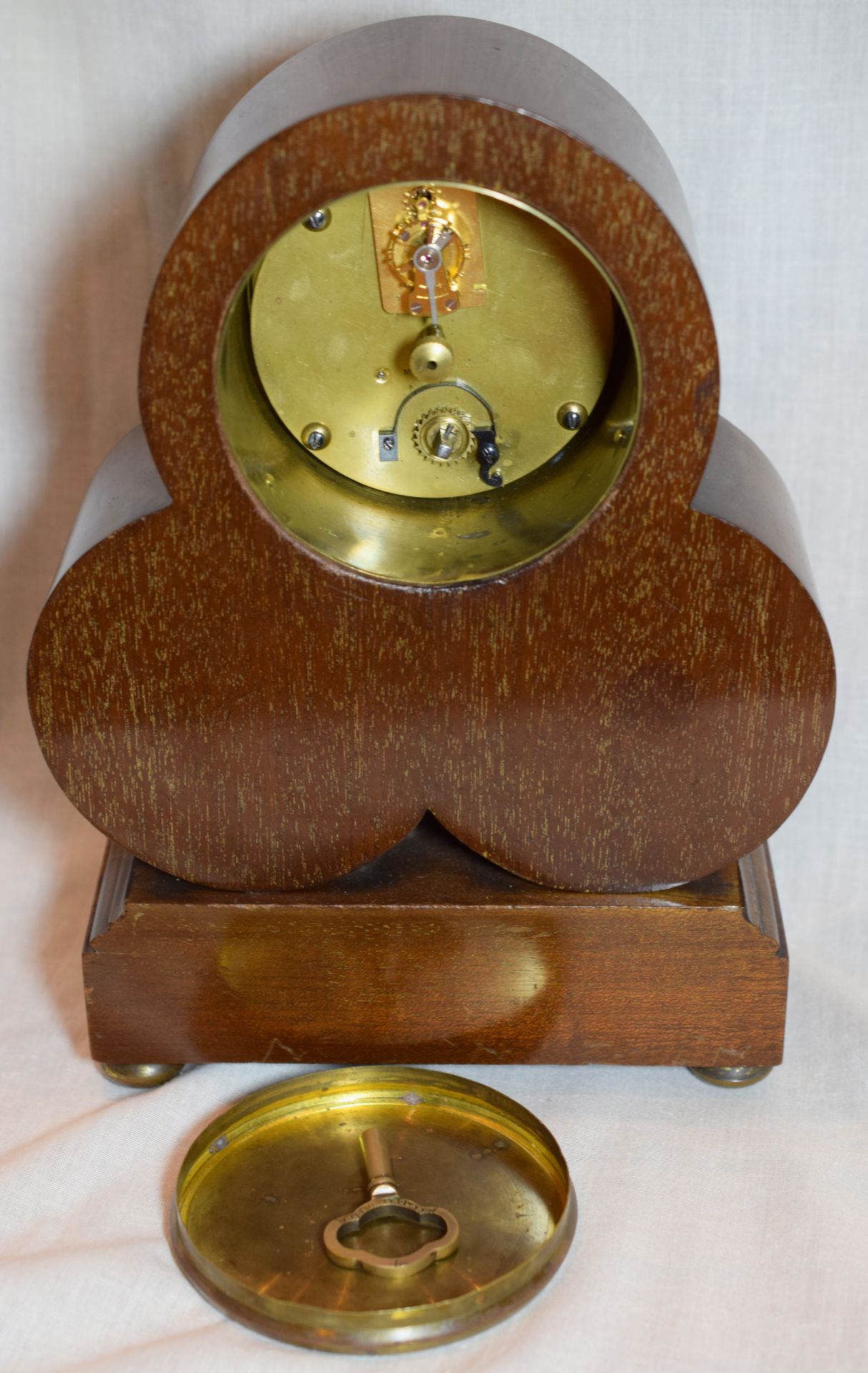 Edwardian French Boudoir Clock In Trefoil Shape Mahogany Case - Image 2 of 5