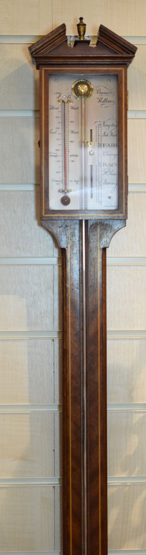 Mahogany Stick Barometer By Comitti Of London - Image 3 of 9
