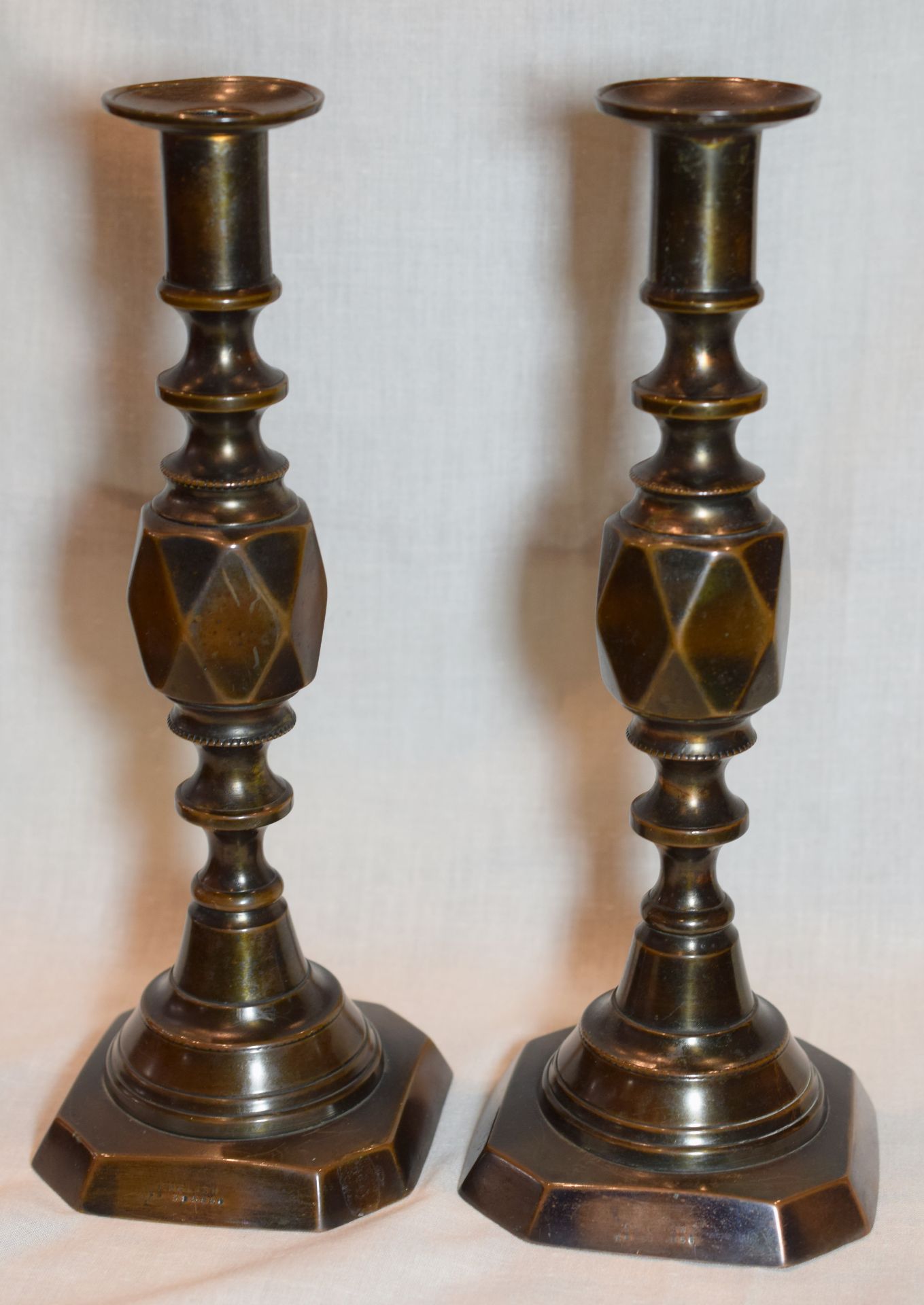 Rare Princess Diamond Bronzed Candlesticks With Rd For 1902