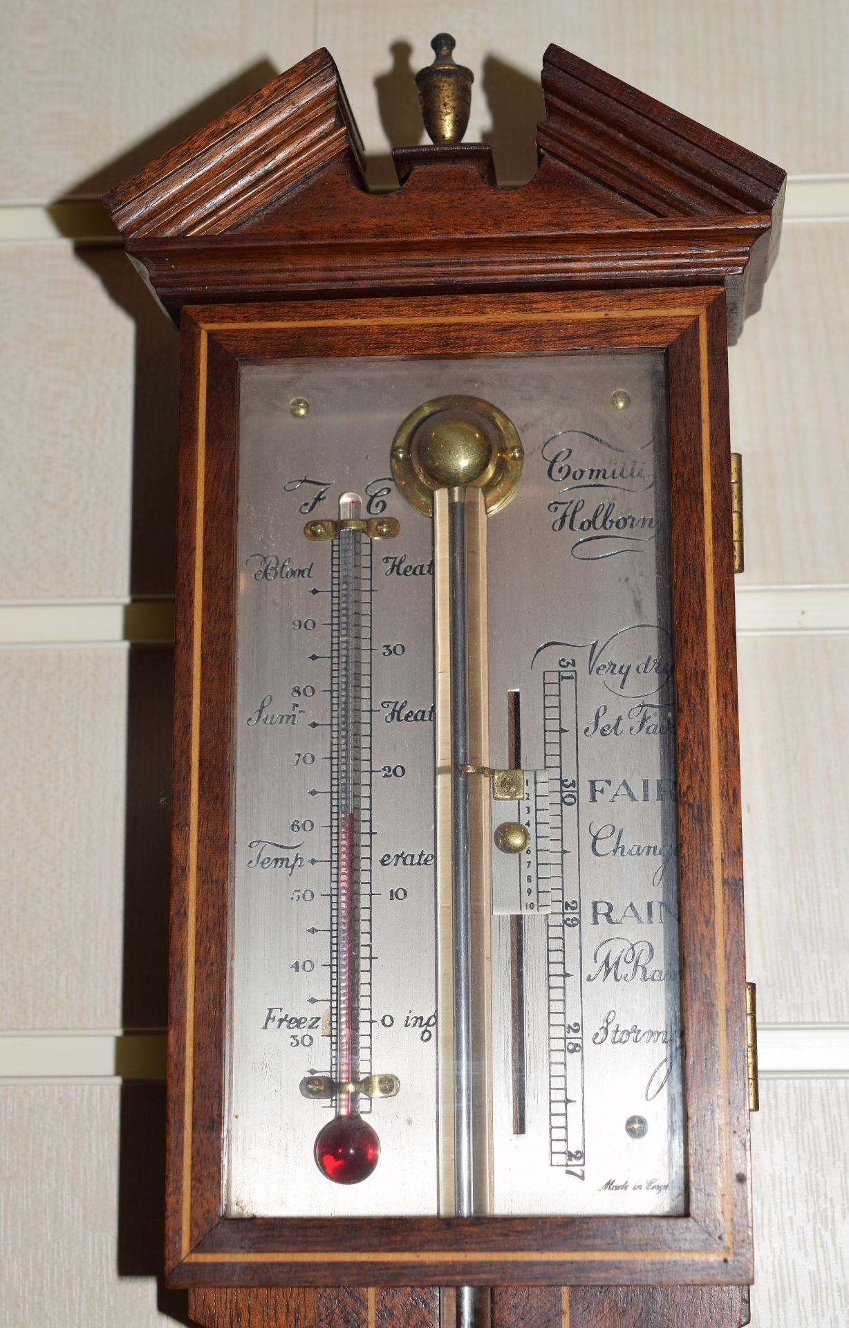 Mahogany Stick Barometer By Comitti Of London - Image 7 of 9