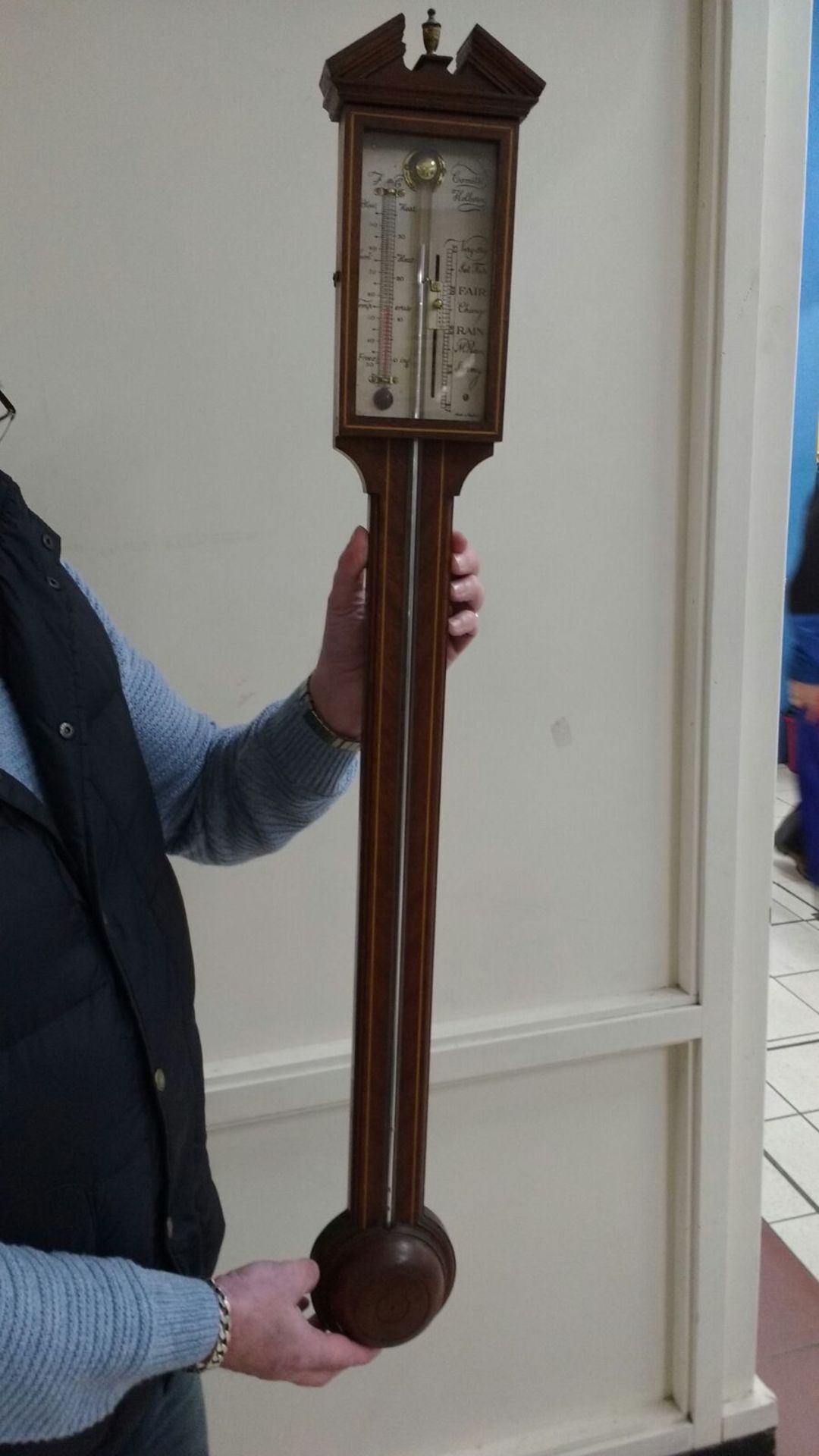 Mahogany Stick Barometer By Comitti Of London - Image 9 of 9