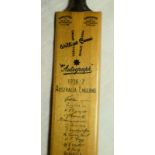 Miniature 1936/37 Australia vs England Autographed Cricket Bat NO RESERVE!