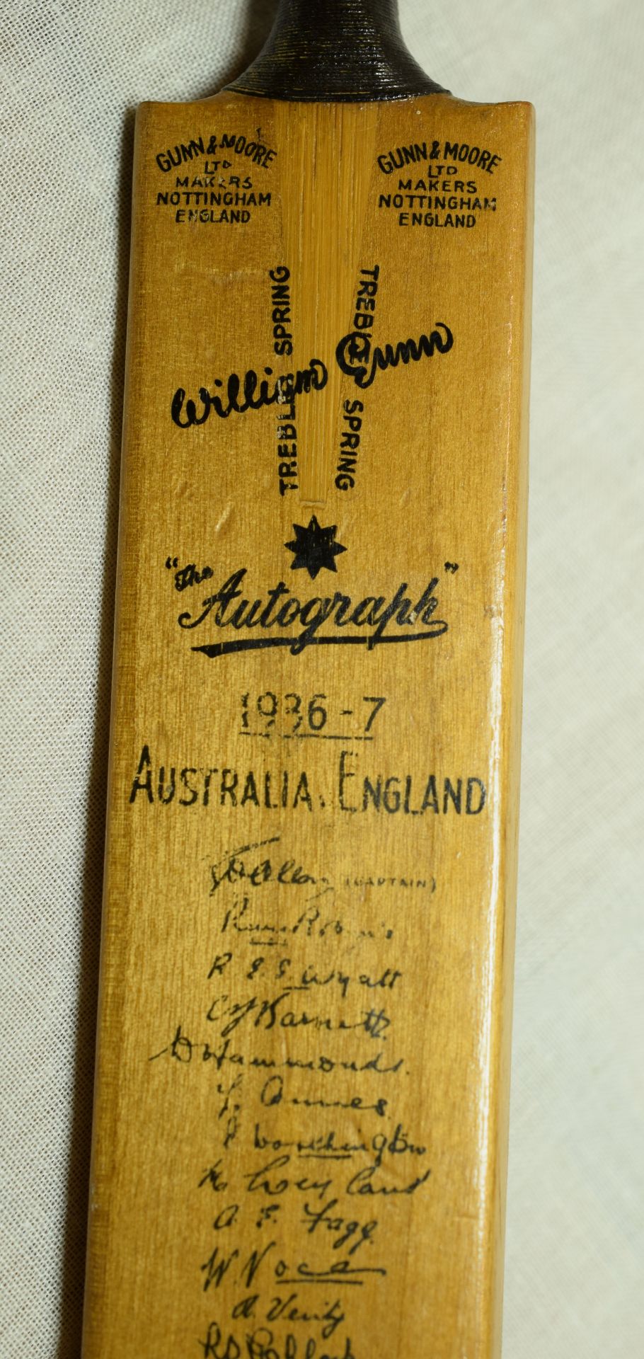 Miniature 1936/37 Australia vs England Autographed Cricket Bat NO RESERVE!