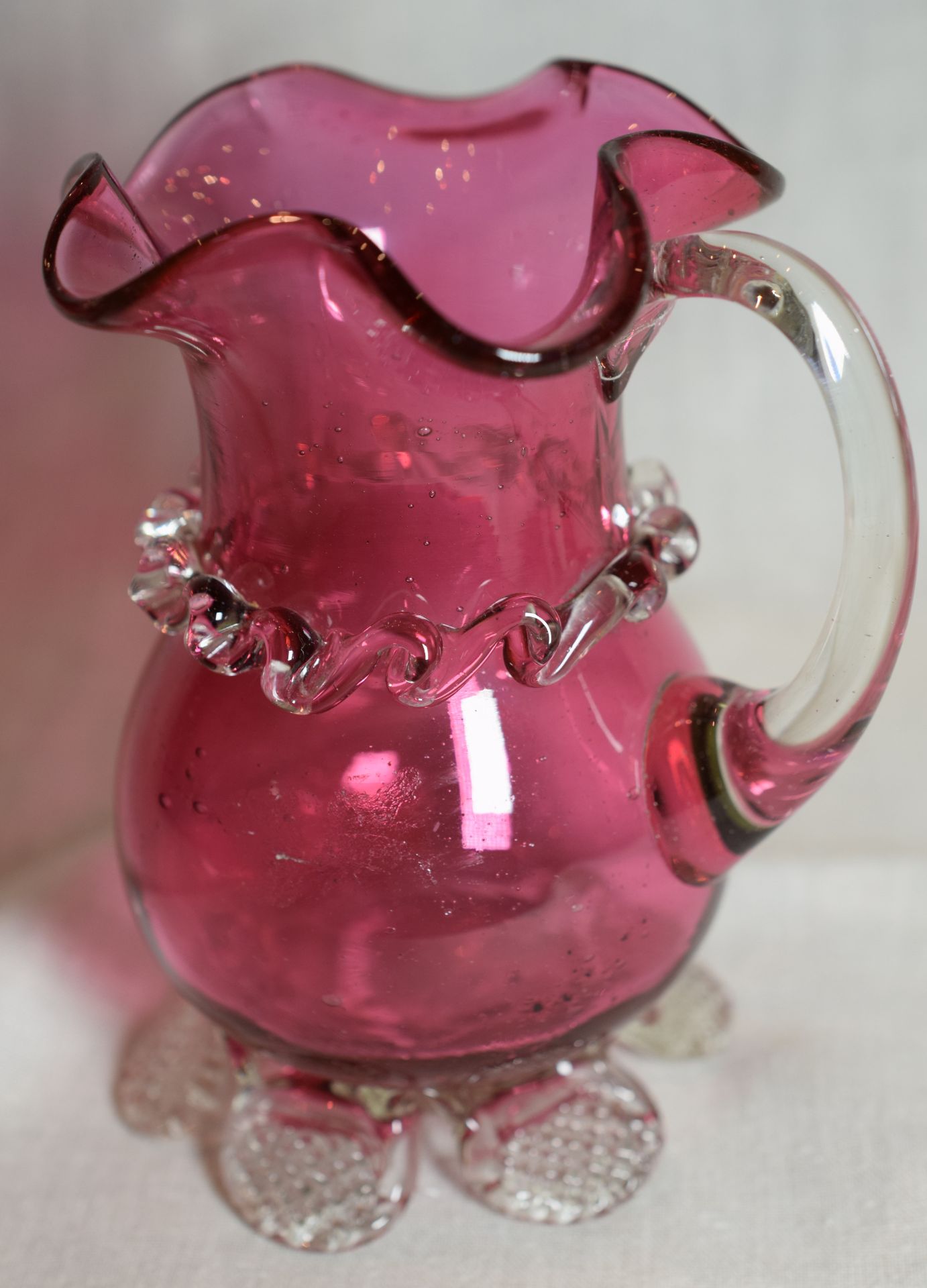 Small Victorian Hand Blown Cranberry Glass Vase NO RESERVE!