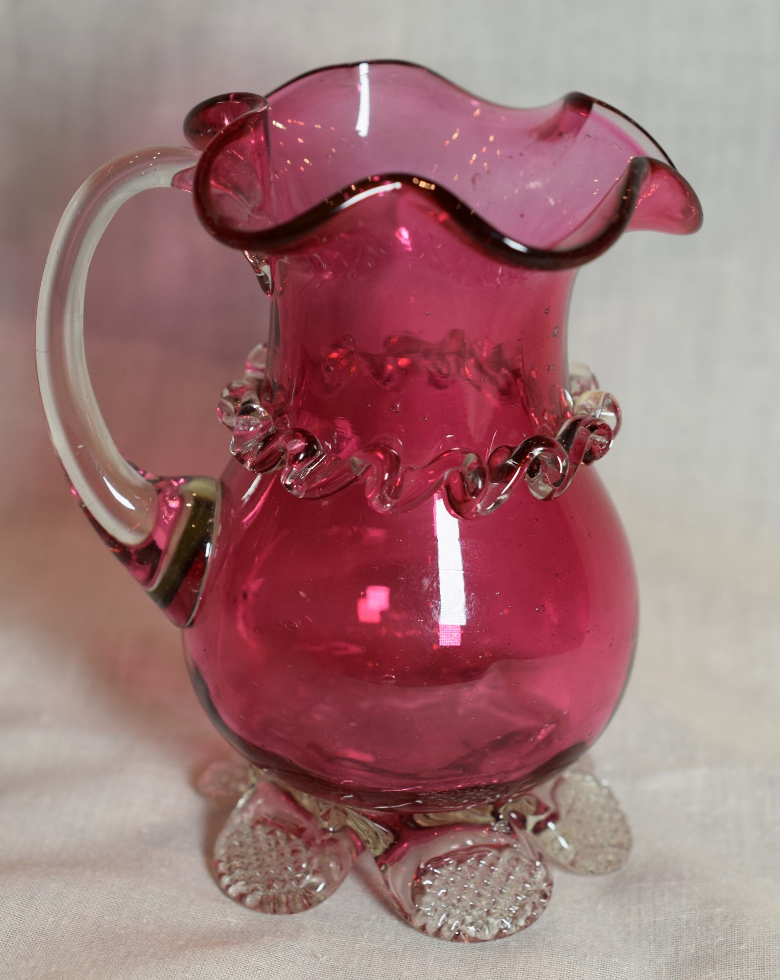 Small Victorian Hand Blown Cranberry Glass Vase NO RESERVE! - Image 2 of 4