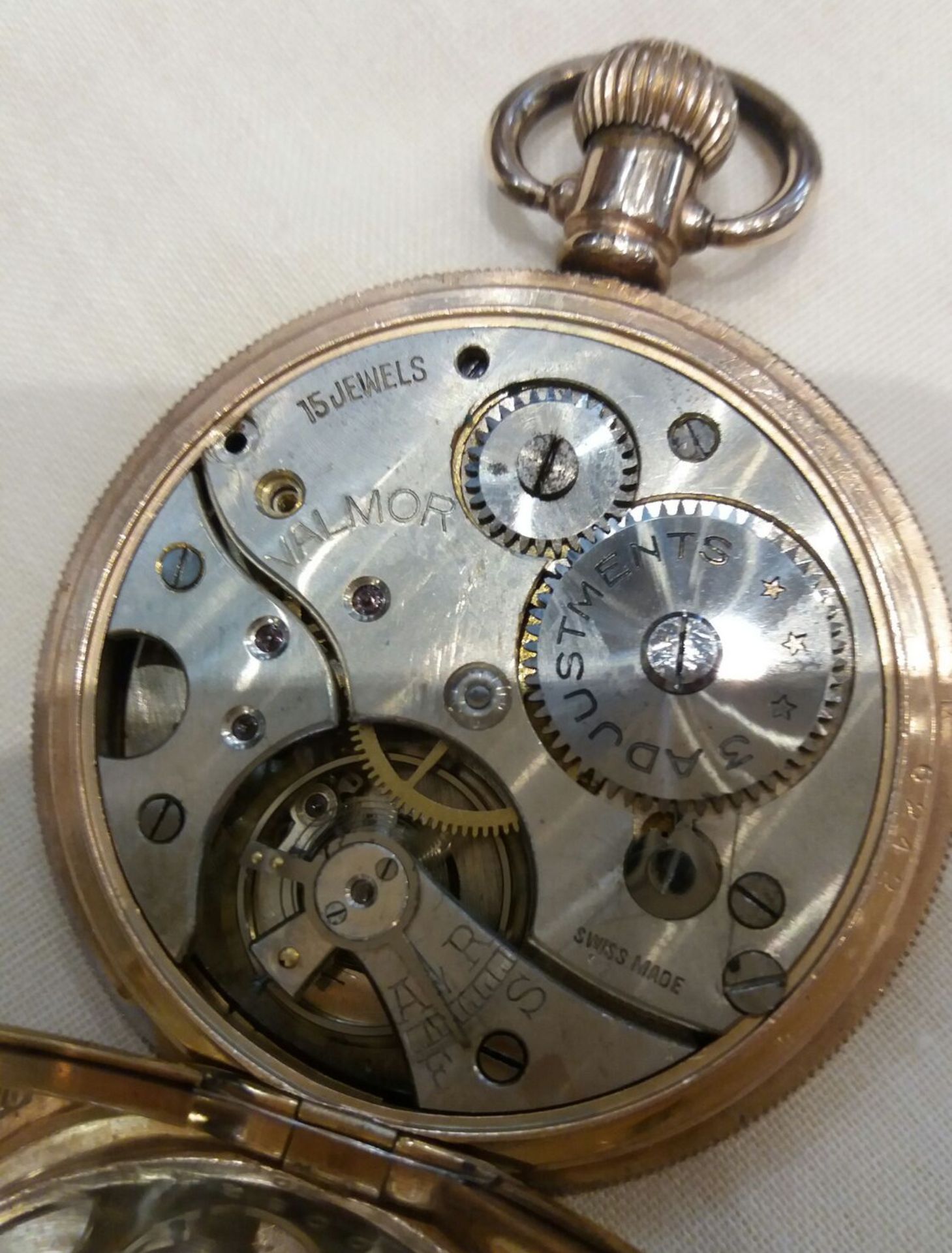 Unusual Valmor Gold Plated Pocket Watch With Hebrew Numerals - Image 2 of 3