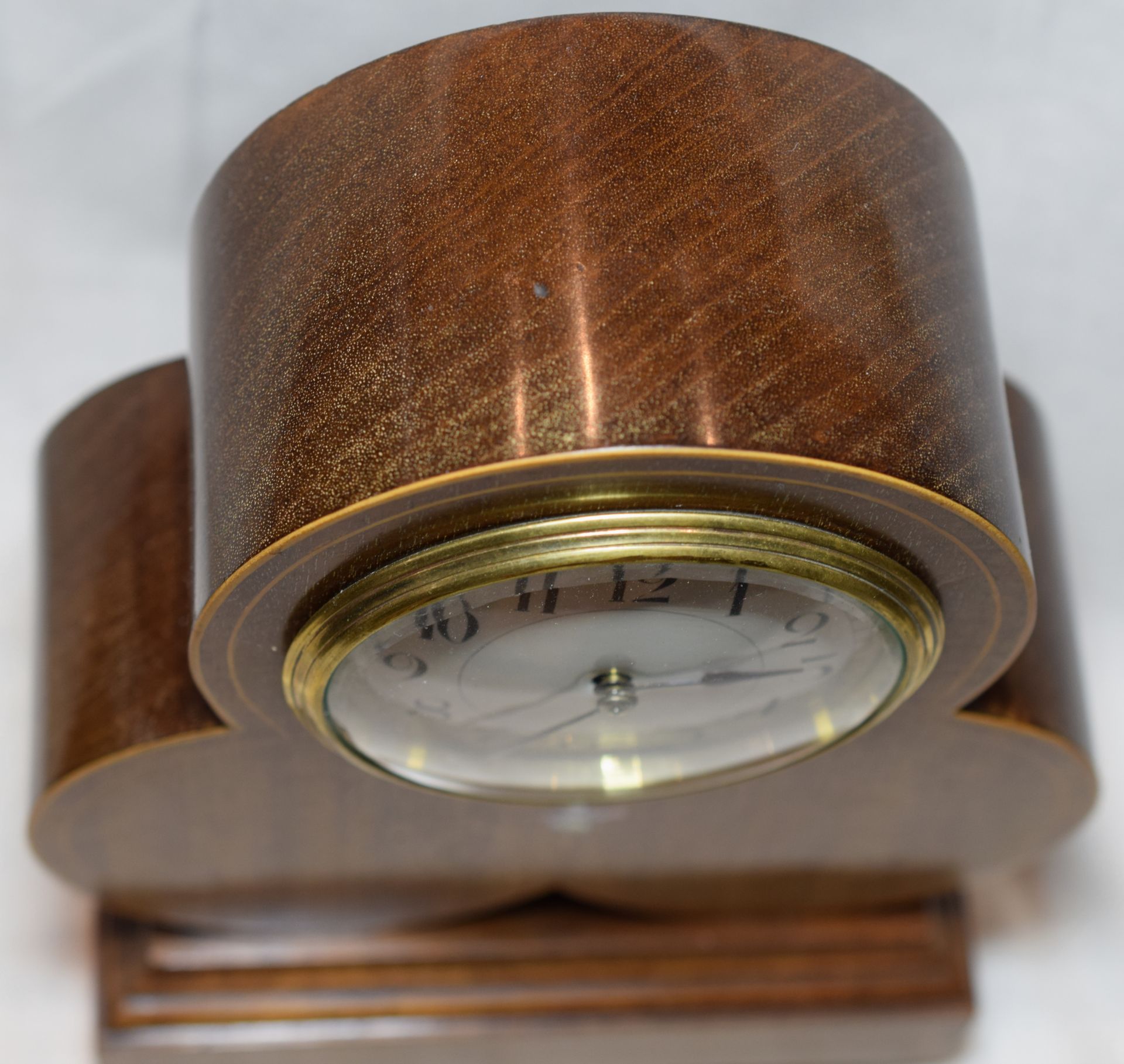 Edwardian French Boudoir Clock In Trefoil Shape Mahogany Case - Image 4 of 5