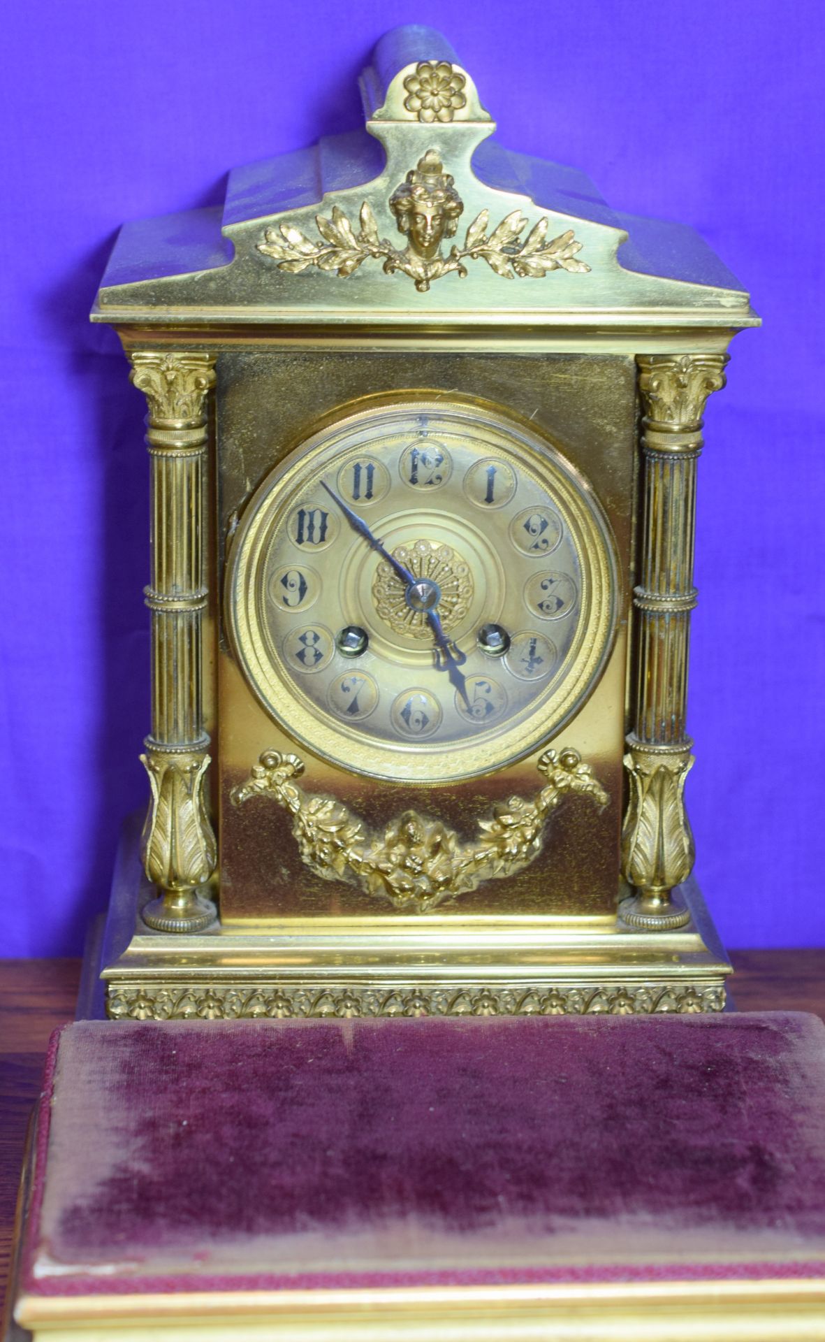 Vincente of Paris c1855 Bronze Clock With Garnitures - Image 4 of 6