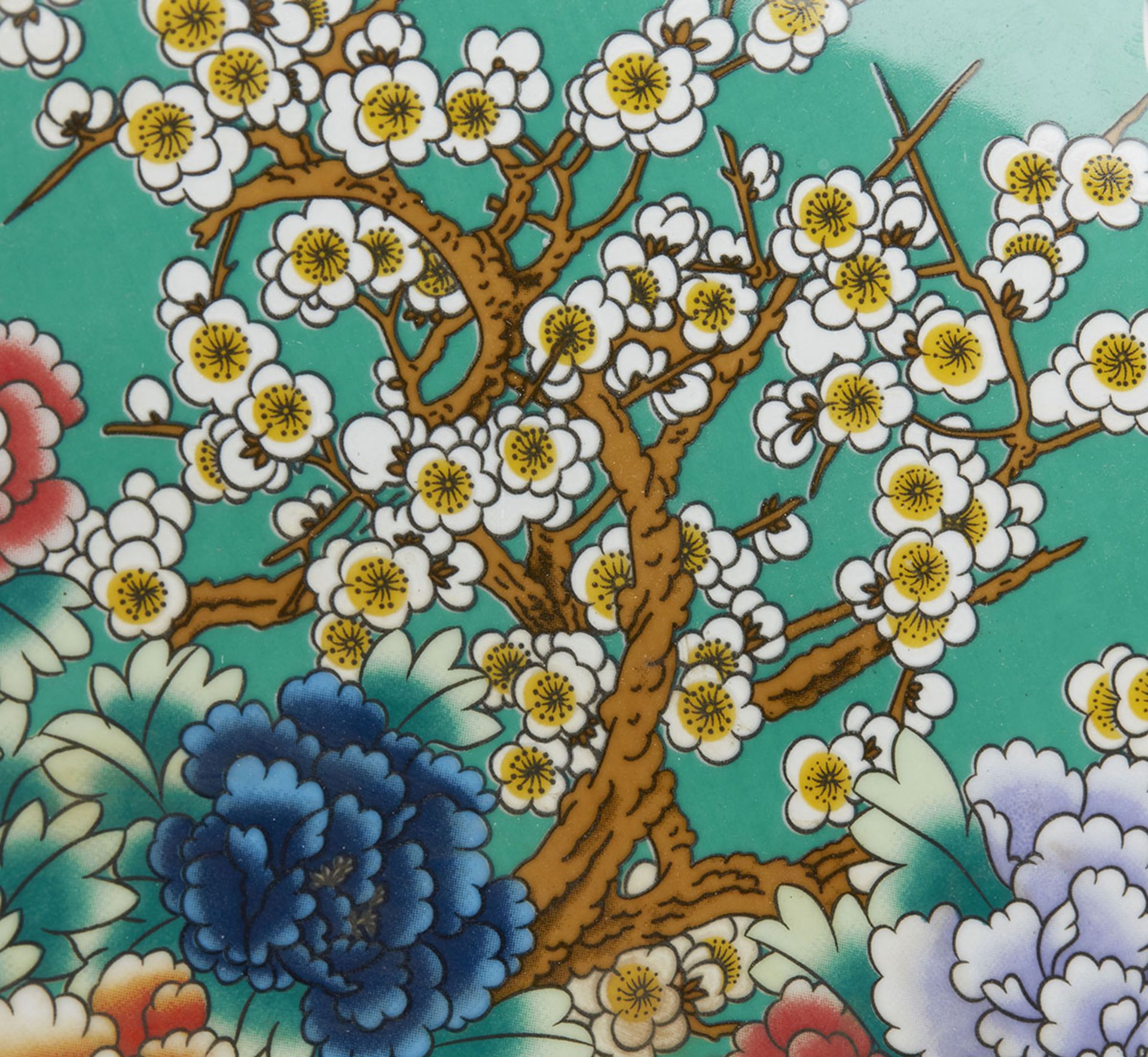 VINTAGE CHINESE FLORAL PAINTED DISH SIGNED 20TH C. - Image 7 of 8