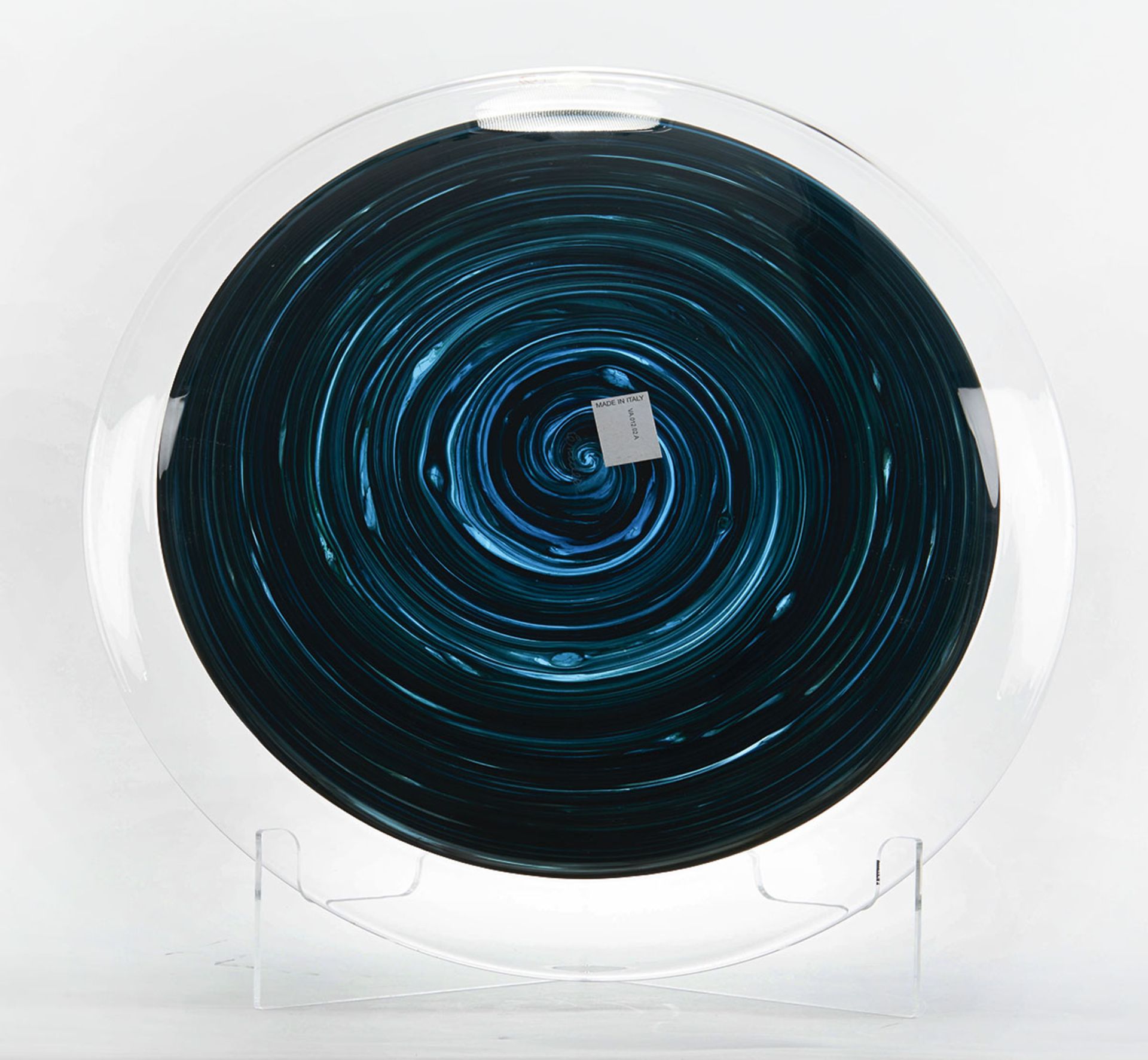 Italian Murano Gino Cenedese Signed Swirl Design Art Glass Charger - Image 6 of 8