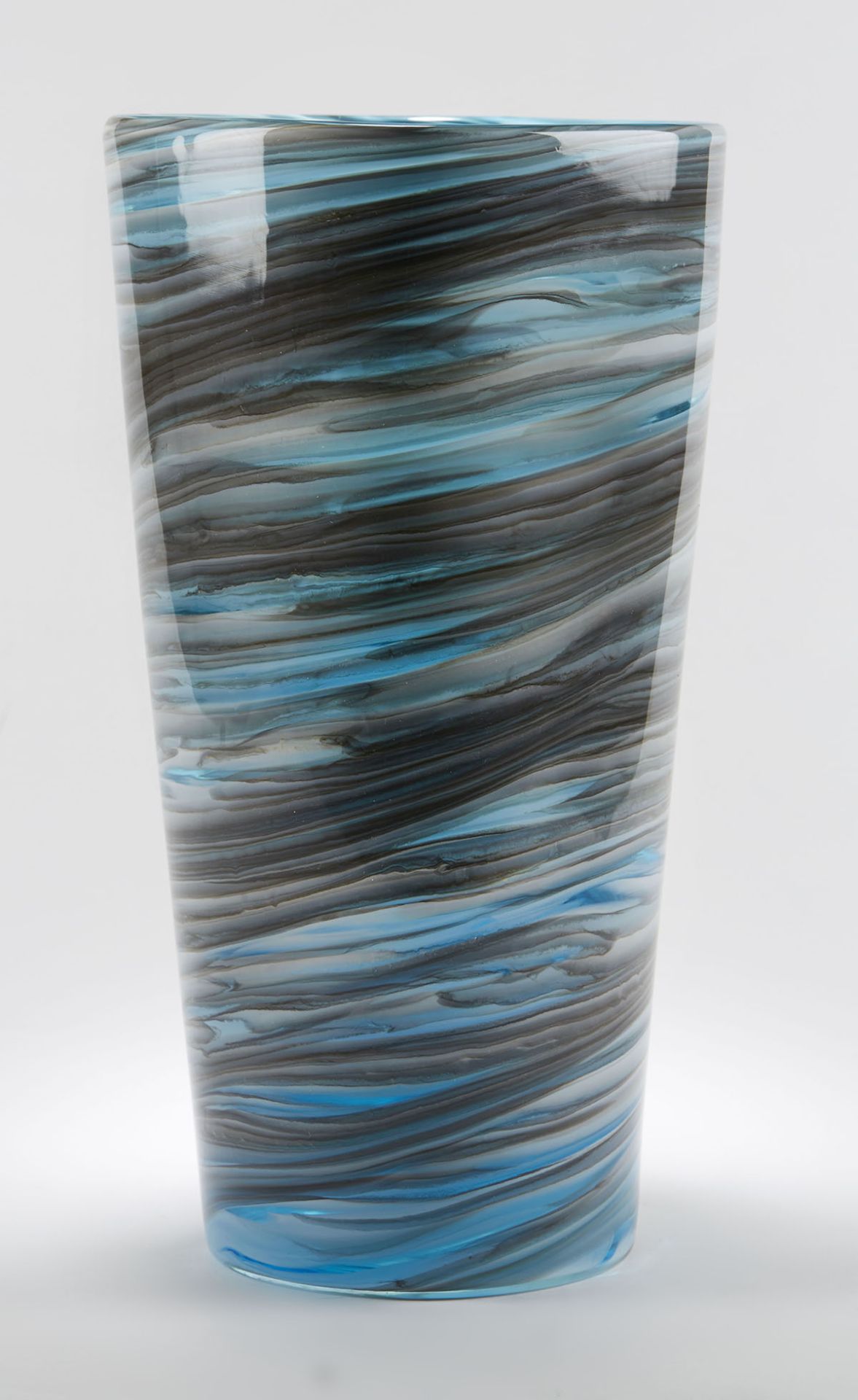 ITALIAN MURANO GINO CENEDESE SIGNED SWIRL DESIGN ART GLASS VASE - Image 4 of 7